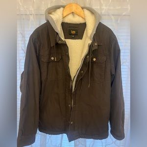 Lee Brand Boys Sherpa Lined Winter Coat with Hood; Size Small